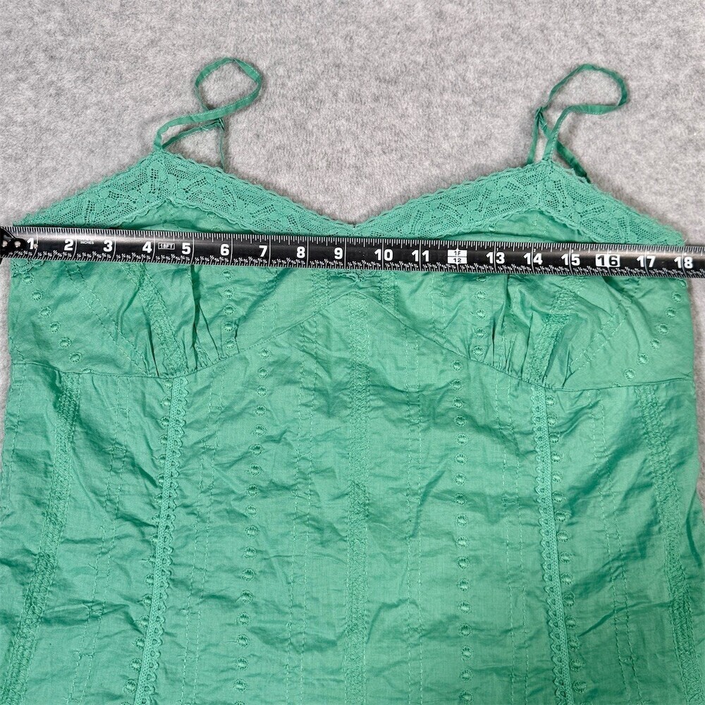 Gap Womens Mint Green Cami Tank Top Size M Eyelet Lace Trim - Picture 9 of 12